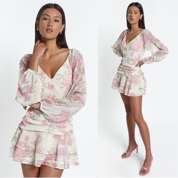 Showpo. Ukie Floral Dress Size 10 - Picture 1 of 8